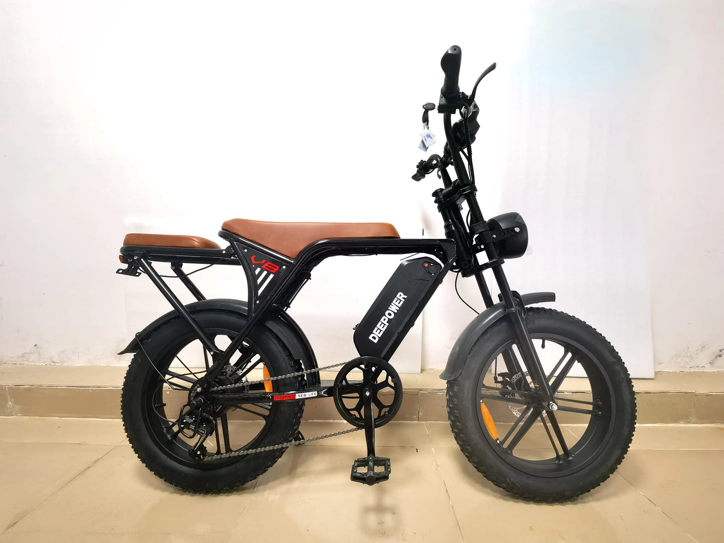 DEEPOWER V8 Mountain Motorcycle 1000W 48V 25AH Electric Bike  Adult EBIKE 20 Inch Thick Tire Off-Road Folding Electric ebike