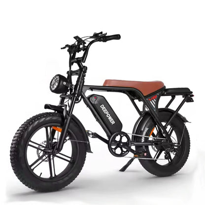 DEEPOWER V8 Mountain Motorcycle 1000W 48V 25AH Electric Bike  Adult EBIKE 20 Inch Thick Tire Off-Road Folding Electric ebike